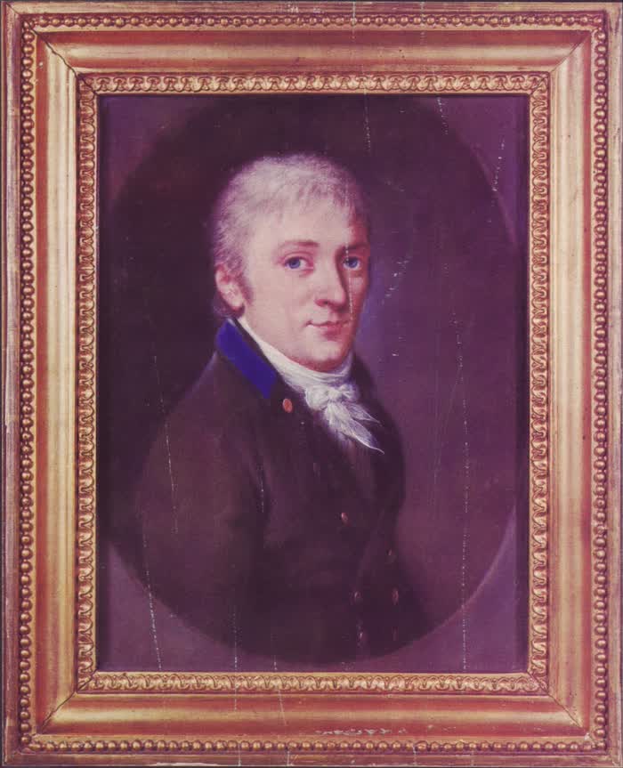 青年高斯，J. C. A. Schwartz 粉彩，1803 年（高斯约 26 岁）。Wikimedia Commons, PD.